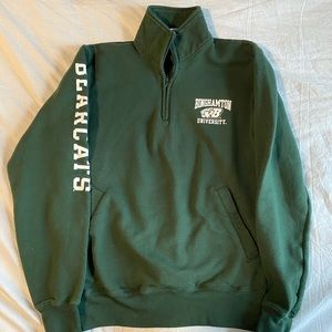 Binghamton University green half zip